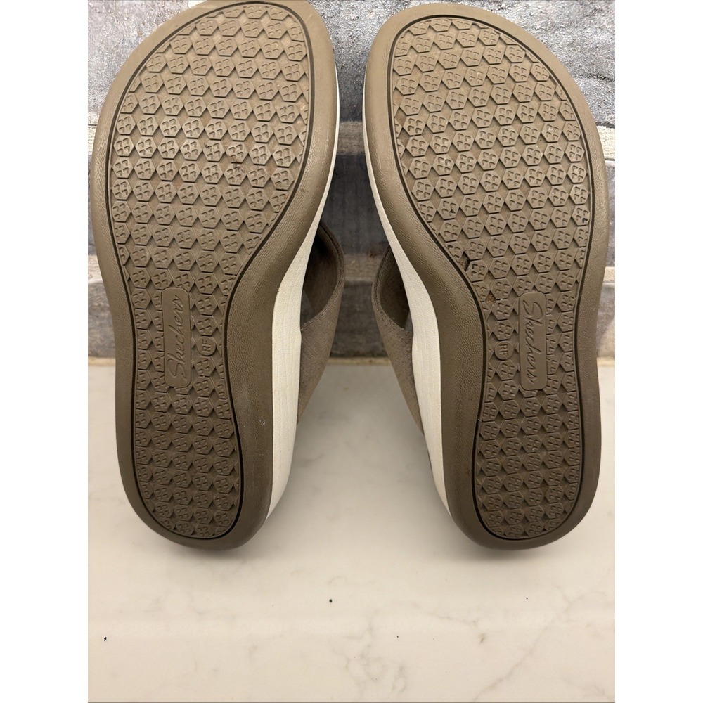 Skechers Arch Fit Sunshine My Life Thong Sandals Dark Taupe Women's Size 8 - Picture 9 of 9